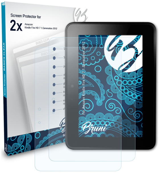 Bruni Basics-Clear Displayschutzfolie für Amazon Kindle Fire HD 7 (1.Generation 2012)