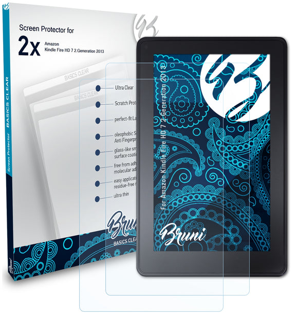 Bruni Basics-Clear Displayschutzfolie für Amazon Kindle Fire HD 7 (2.Generation 2013)