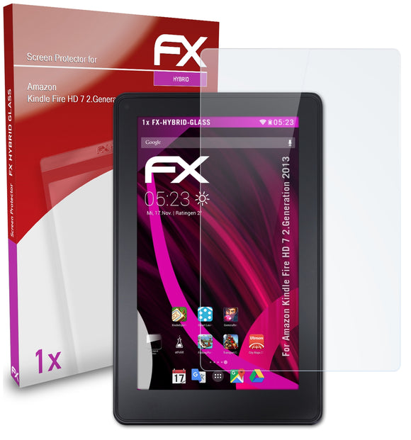 atFoliX FX-Hybrid-Glass Panzerglasfolie für Amazon Kindle Fire HD 7 (2.Generation 2013)