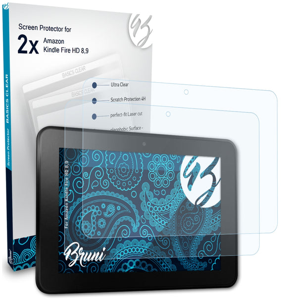 Bruni Basics-Clear Displayschutzfolie für Amazon Kindle Fire HD 8,9