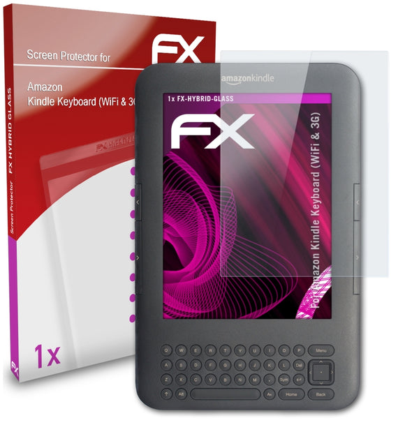 atFoliX FX-Hybrid-Glass Panzerglasfolie für Amazon Kindle Keyboard (WiFi & 3G)
