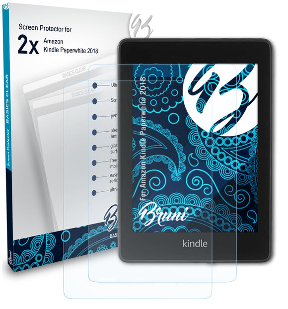 Bruni Basics-Clear Displayschutzfolie für Amazon Kindle Paperwhite (2018)