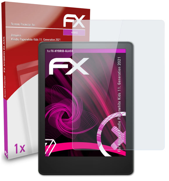 atFoliX FX-Hybrid-Glass Panzerglasfolie für Amazon Kindle Paperwhite Kids (11. Generation 2021)