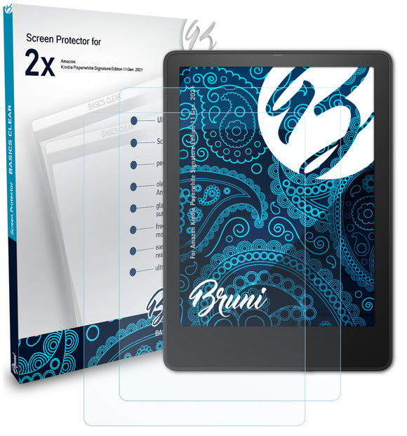 Bruni Basics-Clear Displayschutzfolie für Amazon Kindle Paperwhite Signature Edition (11 Gen. 2021)