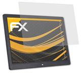 Panzerfolie atFoliX kompatibel mit Andoer Digitaler Bilderrahmen 15.6 Zoll 1280x800, entspiegelnde und stoßdämpfende FX