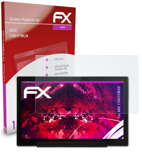 atFoliX FX-Hybrid-Glass Panzerglasfolie für AOC I1601FWUX