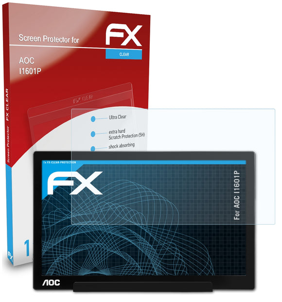 atFoliX FX-Clear Schutzfolie für AOC I1601P