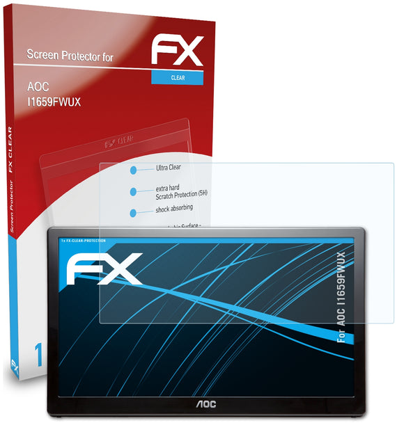 atFoliX FX-Clear Schutzfolie für AOC I1659FWUX