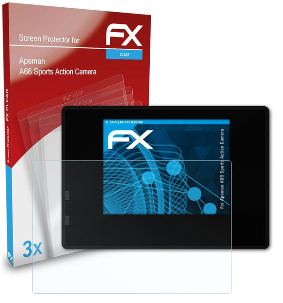 atFoliX FX-Clear Schutzfolie für Apeman A66 (Sports Action Camera)