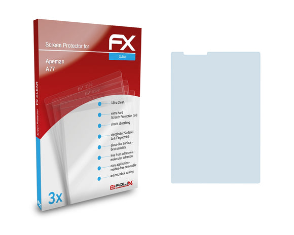 atFoliX FX-Clear Schutzfolie für Apeman A77