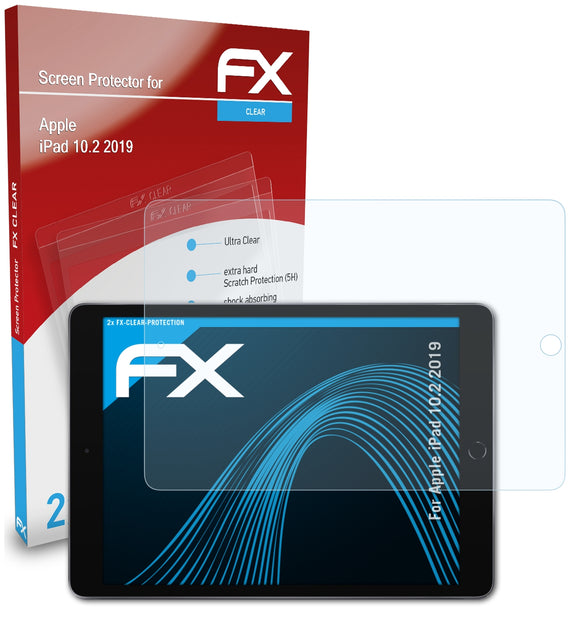 atFoliX FX-Clear Schutzfolie für Apple iPad 10.2 (2019)