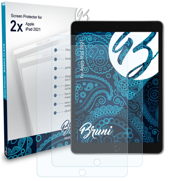 Bruni Basics-Clear Displayschutzfolie für Apple iPad (2021)