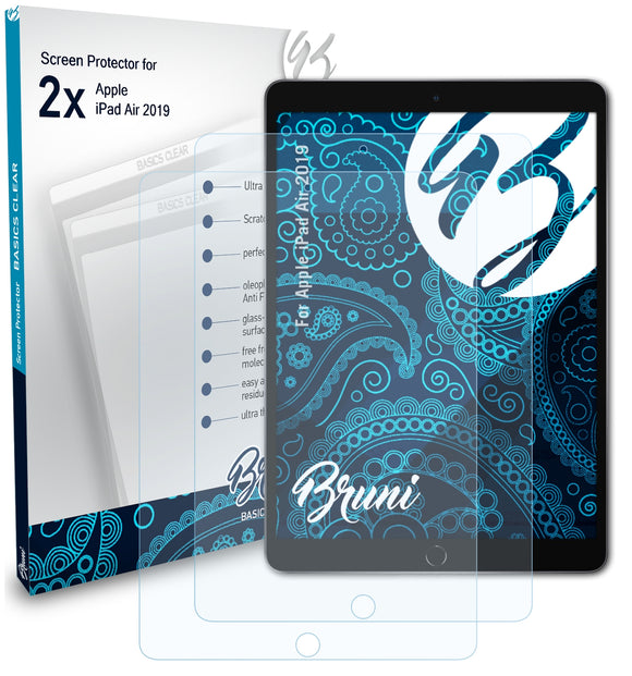 Bruni Basics-Clear Displayschutzfolie für Apple iPad Air (2019)