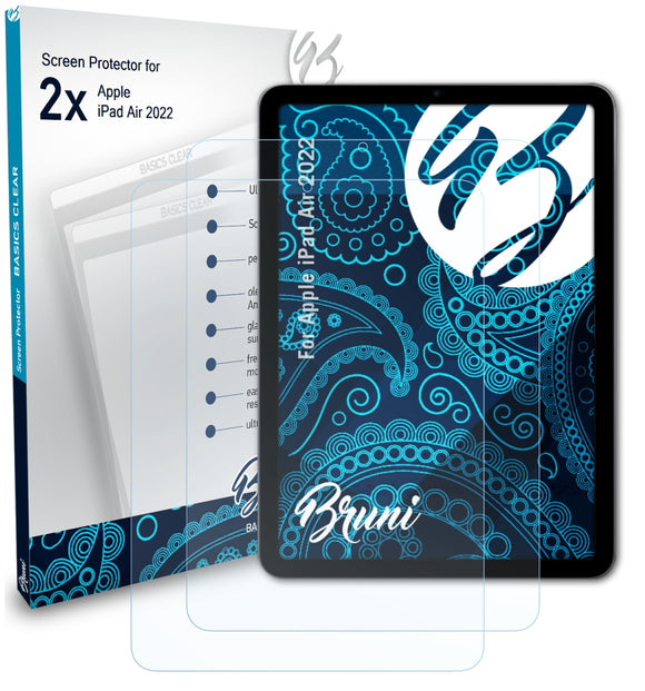 Bruni Basics-Clear Displayschutzfolie für Apple iPad Air (2022)