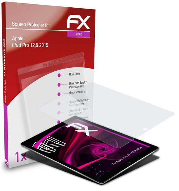 atFoliX FX-Hybrid-Glass Panzerglasfolie für Apple iPad Pro 12,9 (2015)