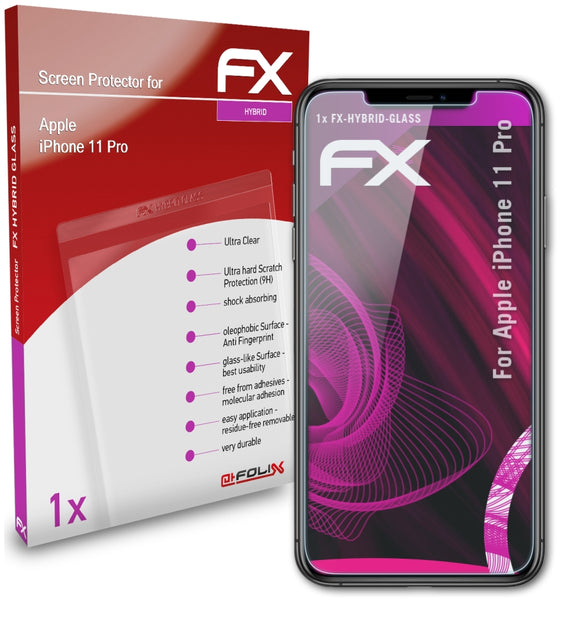 atFoliX FX-Hybrid-Glass Panzerglasfolie für Apple iPhone 11 Pro