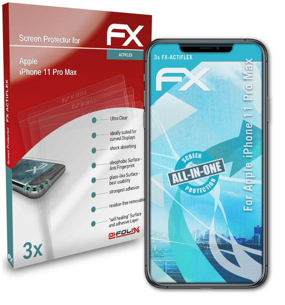 atFoliX FX-ActiFleX Displayschutzfolie für Apple iPhone 11 Pro Max