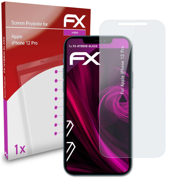 atFoliX FX-Hybrid-Glass Panzerglasfolie für Apple iPhone 12 Pro