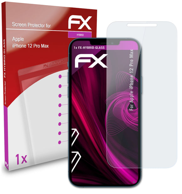 atFoliX FX-Hybrid-Glass Panzerglasfolie für Apple iPhone 12 Pro Max