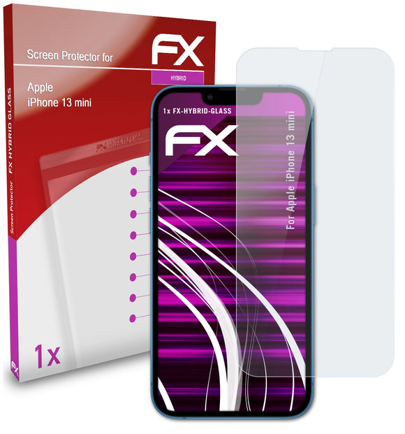 atFoliX FX-Hybrid-Glass Panzerglasfolie für Apple iPhone 13 mini
