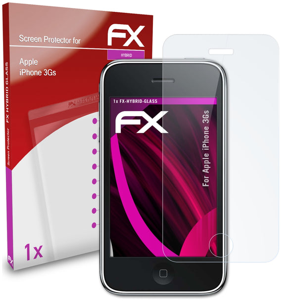 atFoliX FX-Hybrid-Glass Panzerglasfolie für Apple iPhone 3Gs