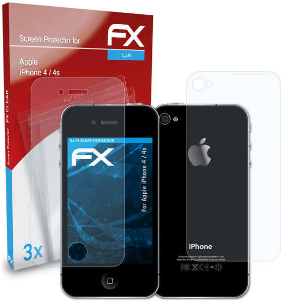 atFoliX FX-Clear Schutzfolie für Apple iPhone 4 / 4s
