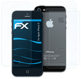 Schutzfolie atFoliX kompatibel mit Apple iPhone 5, ultraklare FX (3er Set)