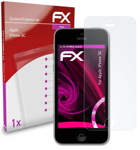 atFoliX FX-Hybrid-Glass Panzerglasfolie für Apple iPhone 5C