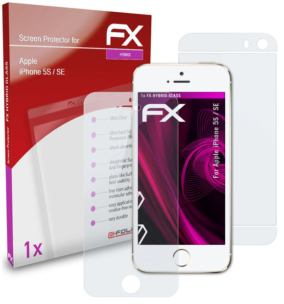 atFoliX FX-Hybrid-Glass Panzerglasfolie für Apple iPhone 5S / SE