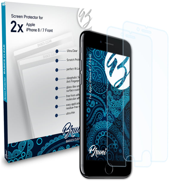 Bruni Basics-Clear Displayschutzfolie für Apple iPhone 8 / 7 (Front)