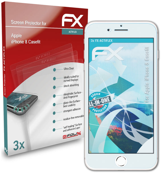 atFoliX FX-ActiFleX Displayschutzfolie für Apple iPhone 8 (Casefit)