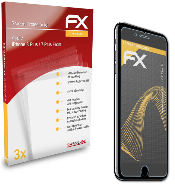 atFoliX FX-Antireflex Displayschutzfolie für Apple iPhone 8 Plus / 7 Plus (Front)