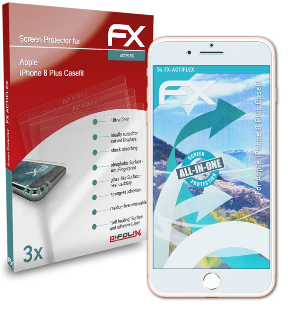 atFoliX FX-ActiFleX Displayschutzfolie für Apple iPhone 8 Plus (Casefit)