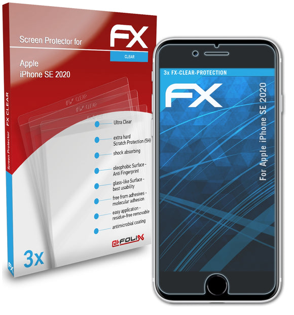 atFoliX FX-Clear Schutzfolie für Apple iPhone SE (2020)