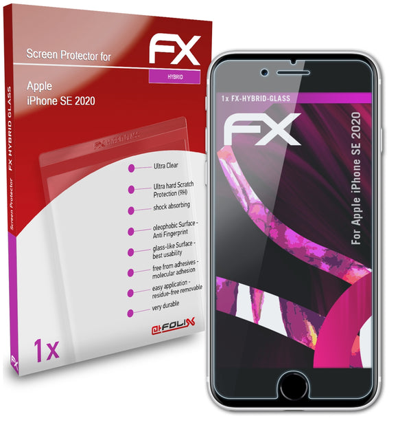 atFoliX FX-Hybrid-Glass Panzerglasfolie für Apple iPhone SE (2020)