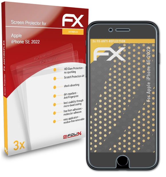 atFoliX FX-Antireflex Displayschutzfolie für Apple iPhone SE (2022)