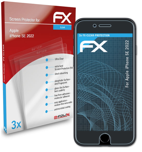 atFoliX FX-Clear Schutzfolie für Apple iPhone SE (2022)
