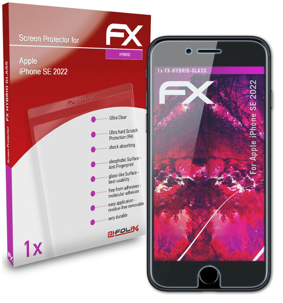 atFoliX FX-Hybrid-Glass Panzerglasfolie für Apple iPhone SE (2022)