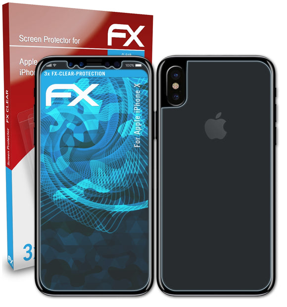 atFoliX FX-Clear Schutzfolie für Apple iPhone X
