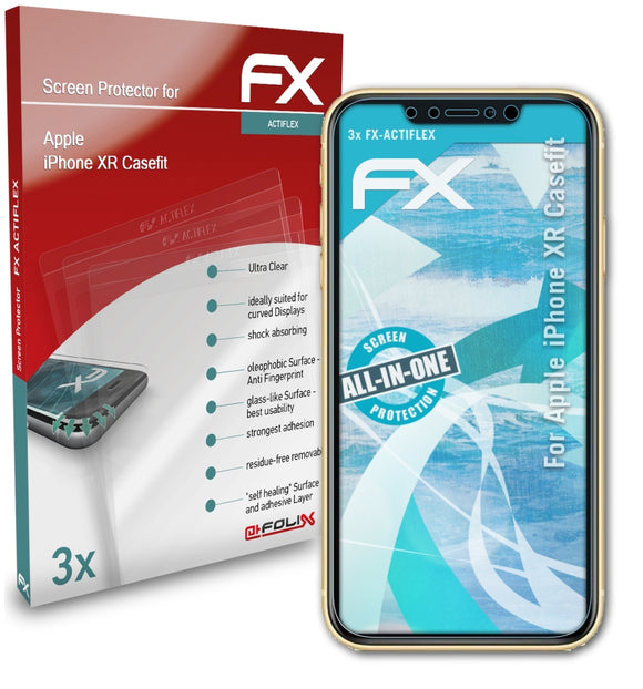 atFoliX FX-ActiFleX Displayschutzfolie für Apple iPhone XR (Casefit)