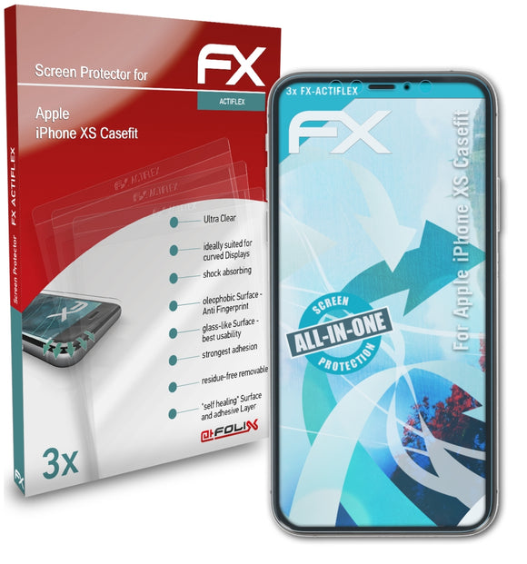 atFoliX FX-ActiFleX Displayschutzfolie für Apple iPhone XS (Casefit)