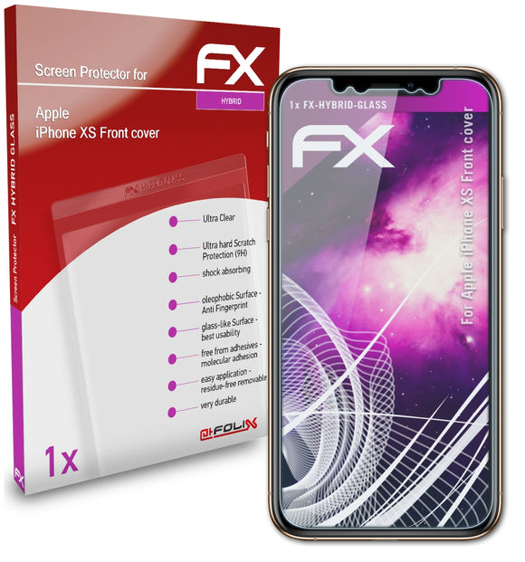 atFoliX FX-Hybrid-Glass Panzerglasfolie für Apple iPhone XS (Front cover)