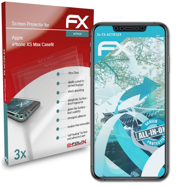 atFoliX FX-ActiFleX Displayschutzfolie für Apple iPhone XS Max (Casefit)