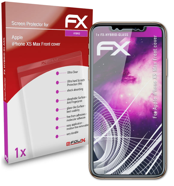 atFoliX FX-Hybrid-Glass Panzerglasfolie für Apple iPhone XS Max (Front cover)