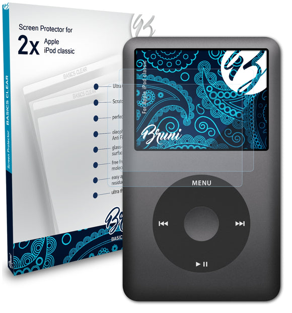 Bruni Basics-Clear Displayschutzfolie für Apple iPod classic