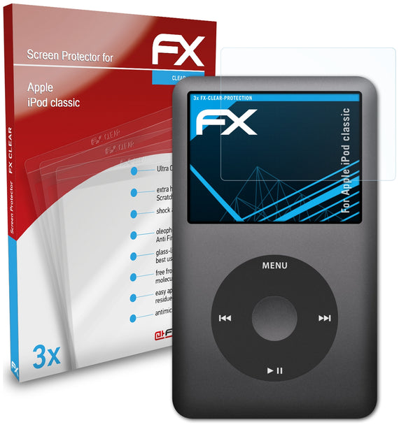 atFoliX FX-Clear Schutzfolie für Apple iPod classic