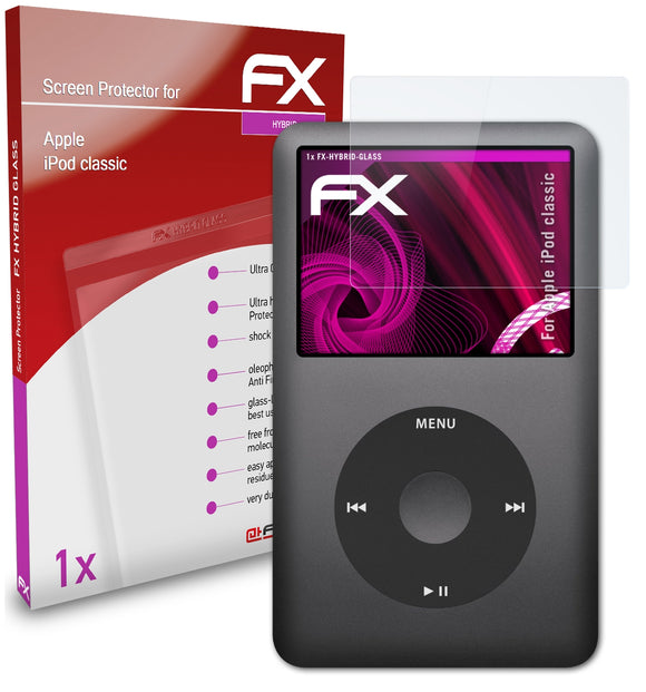 atFoliX FX-Hybrid-Glass Panzerglasfolie für Apple iPod classic