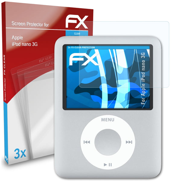 atFoliX FX-Clear Schutzfolie für Apple iPod nano 3G