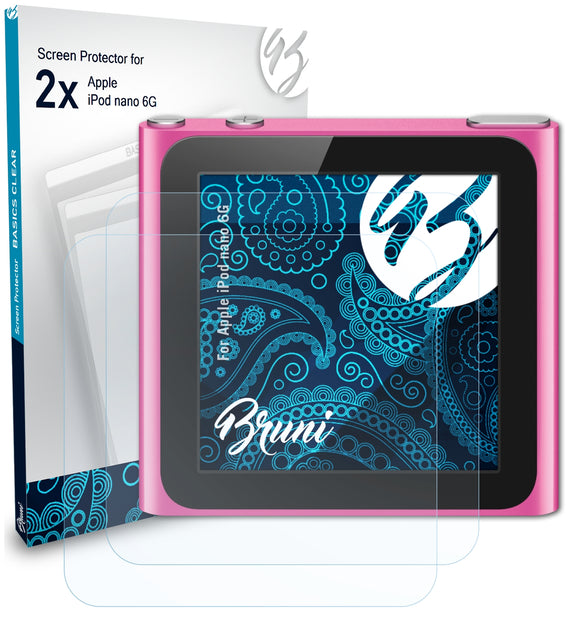 Bruni Basics-Clear Displayschutzfolie für Apple iPod nano 6G