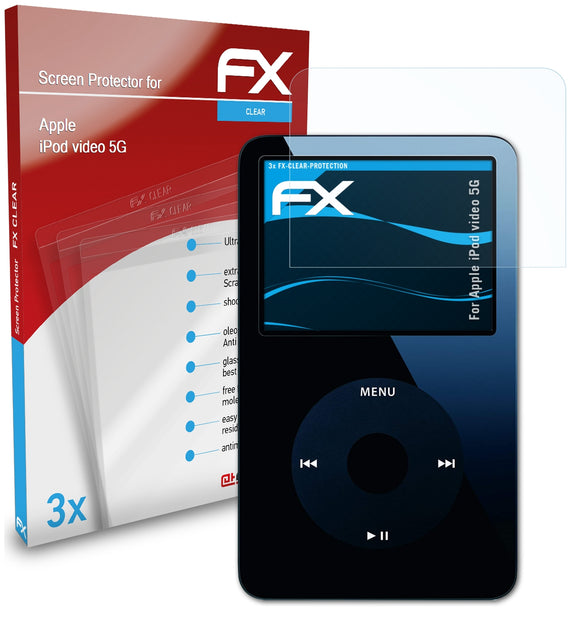 atFoliX FX-Clear Schutzfolie für Apple iPod video 5G